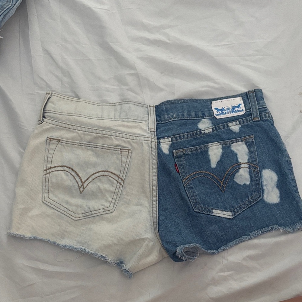 Levi's Blue and Cream Jean Shorts
